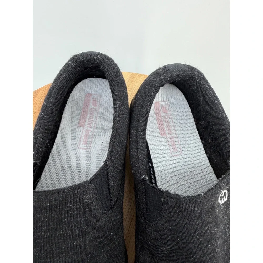 Merinos Women Black Wool Slip On Sneakers Comfort Walking‎ Shoes Size 9 EU 39.5